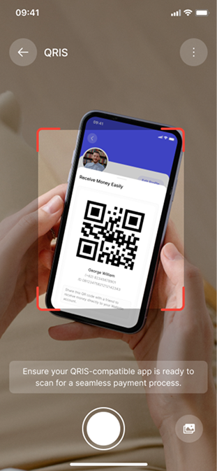 Scan a QR code screen