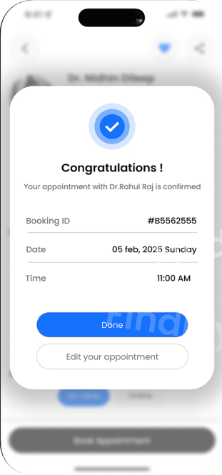 Booking confirmation — MyDoc screen