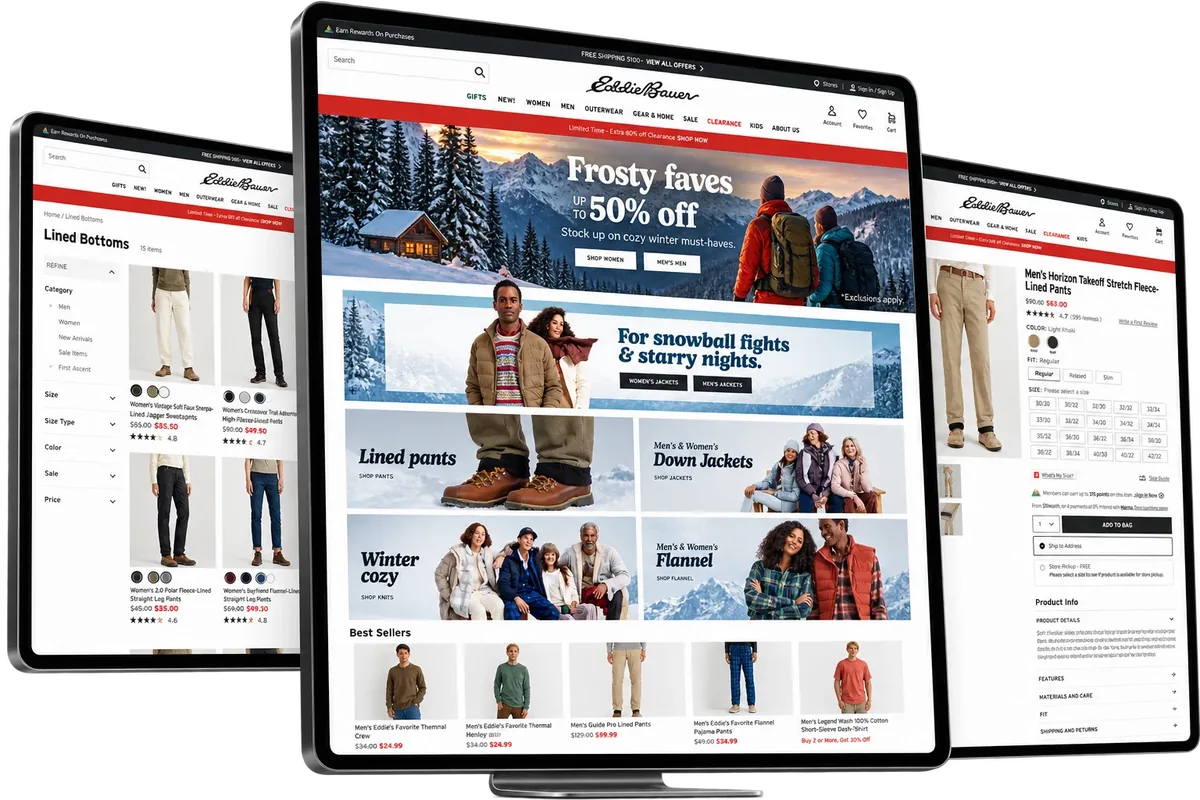 Eddie Bauer product interface