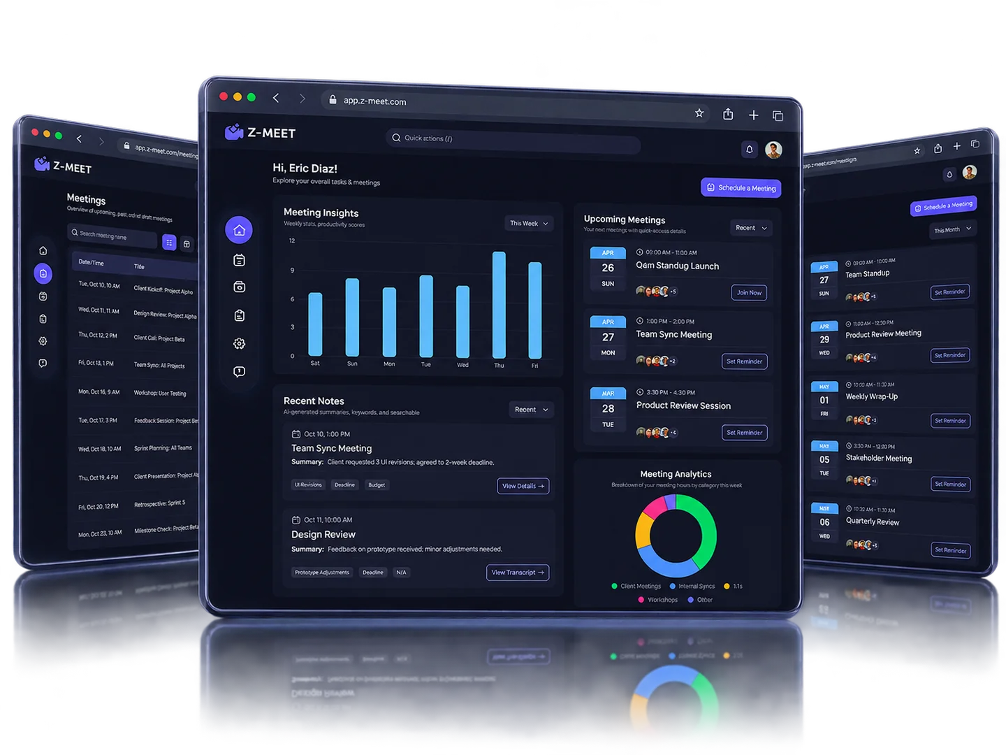 Z-Meet workspace for meetings and notes