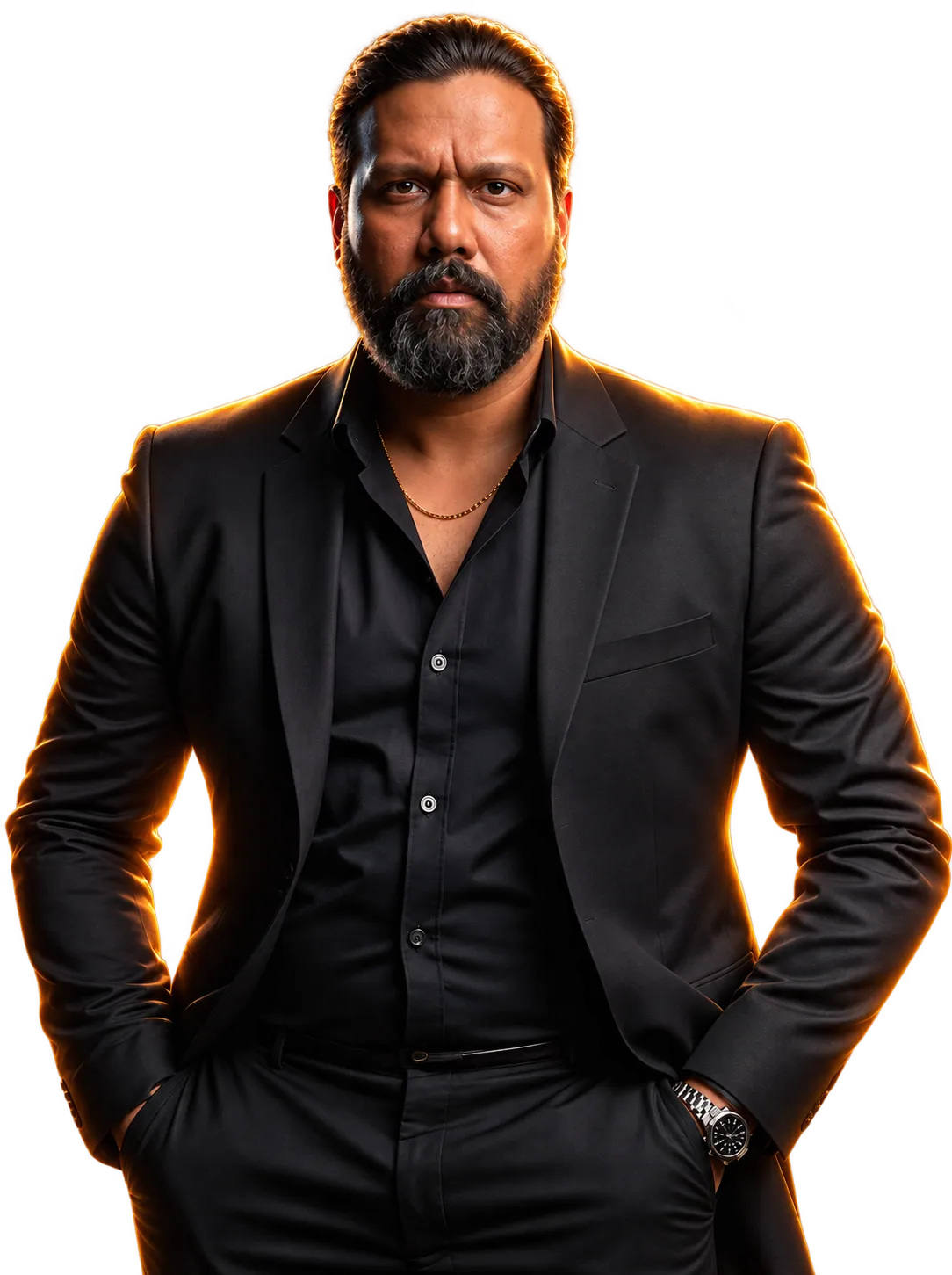 Lajapathy Kodiraman wearing a black suit.